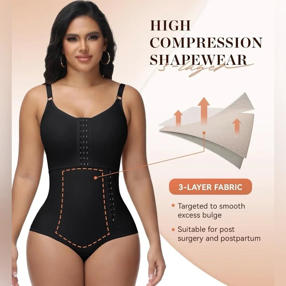 NWOT Shapshe - Black Fajas Shapewear Bodysuit - Picture 2 of 16